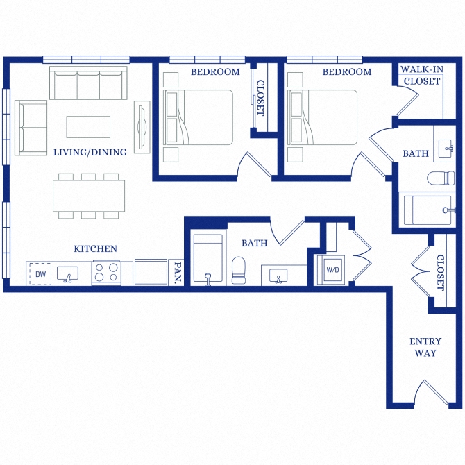 Floor plan layout diagram for B2